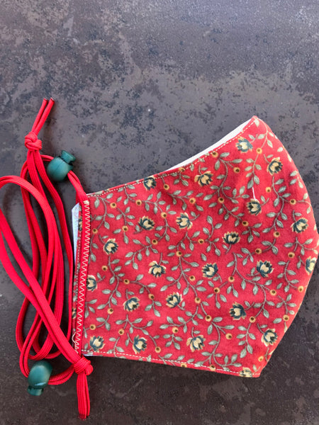 Red Flower Power Face Mask